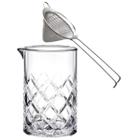 Peneira Conica 8Cm Haste Dobrada + Mixing Glass Vidro Barpro