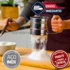 Peneira Polvilhador De Inox Manual Com Gatilho Para Peneirar Polvilhar Farinha Açúcar Tapioca Chocol
