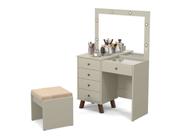 Penteadeira Camarim com Espelho e 5 Gavetas Mel Patrimar Móveis