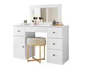 Penteadeira Camarim Sonho Maquiagem Com Gaveta e Porta Quarto Mesa Moderna Branco