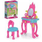 Penteadeira Princesas Brinquedo Infantil com Banquinho e Acessórios Homeplay 3117