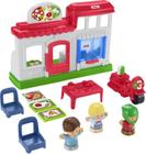 Pequenas Pessoas entregamos pizzaria, pizza kitchen playset com veículo de brinquedo push-along e figuras para crianças e crianças pré-escolares de 1 a 5 anos