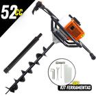 Perfurador de Solo Para Plantio de Árvores Vulcan VPS520 á Gasolina Broca 80x10cm + Extensor de 60cm