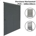 Persiana Horizontal 100x130cm PVC 25mm Cortina Sala Quarto Chumbo