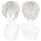 Peruca Anogol Hair Cap + Short Silver White para Cosplay Masculino