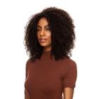 Peruca Cabelo Humano Cacheado 50cm Textura Coily De Benguela (230g, Castanho Escuro)