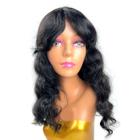 Peruca Cherry Lace Wig De Cabelo Humano Ondulado Com Franja