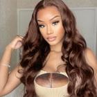 Peruca Daveila Chocolate Brown Body Wave Human Hair 180% de densidade