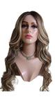 Peruca front lace Wig Castanho morena iluminada mechas