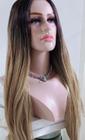 Peruca front lace Wig Morena Iluminada Castanho