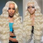 Peruca frontal de renda HUG MEET 613 Human Hair Body Wave 24 Blonde