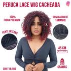 Peruca Lace Wig Cacheada Afro 100% Bio Organica - Cheia -Com Pentes e Reguladores - Sem Brilho