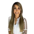 Peruca Lace Wig com Franja Loira Iluminada Longa Fibra Premium Modelo Lauane, Sleek