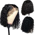 Peruca Lace Wig Curto Cabelo Humano Preto Natural Cacheada