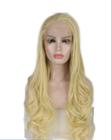 Peruca lace wig fibra futura premium com repartição fixa e 100cm Loira