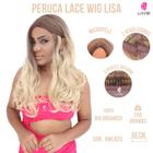 Peruca Lace Wig Lisa Ondulada Com Franja - Bio Organica - Micropele -Sem Brilho Excessivo