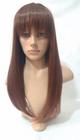 Peruca Lace Wig Lisa Ruivo 60cm Com Franja Fibra Futura