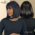 Peruca Short Bob Curta Bio Fibra Premium Heloisa Aspecto de Cabelo Humano Fibra de Colágeno Estylo Mulher Com Regulagem 30cm 180g