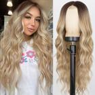 Peruca XIXIBI Long Beach Blonde Wavy 26" para mulheres com raiz escura