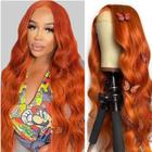 Perucas frontais de renda Tailill Orange Ginger Body Wave 30", cabelo humano