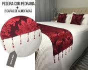 Peseira de Pedraria C/ Capas de Almofadas Jacquard tamanho King Size