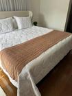 Peseira Manta Trico Cama Casal King 260x60cm Trançada - Calu Tricot