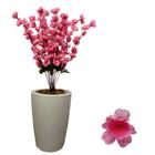 Pessegueiro Artificial Buque Rosa Com Vaso Liso Completo 