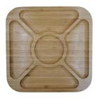 Petisqueira Bambu com 5 Divisórias Quadrada 20 cm