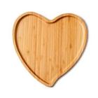 Petisqueira coração bambu 19 x 19 cm