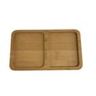 Petisqueira de Bambu retangular 17x10 cm com Divisórias para Aperitivos e Molhos Cozinha Prática - Filó Modas