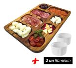 Petisqueira De Frios Queijos Carnes Com 2 Ramekin De Porcelana