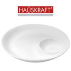 Petisqueira De Porcelana Redonda Com 2 Divisorias Branco Hauskraft 600Ml 22Cm