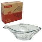 Petisqueira de vidro peixe 360ml 21x16x7cm na caixa - RIO TIJUCAS