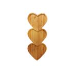 Petisqueira em bambu três corações 35 cm