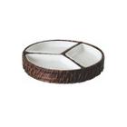 Petisqueira Redonda Bambu Com Porcelana 24X4 Cm Mundiart