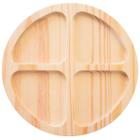Petisqueira redonda de madeira com 24 cm e 4 divisões