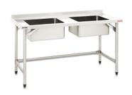 Pia 180x65x90 Inox com 2 Cubas 50x40x25 Fritomaq