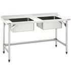 Pia 2,0 m Total Inox AISI 304 com 2 cubas 50 x 40 x 25 cm Fritomaq