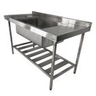 Pia Aço Inox Industrial 130x70x90 cm Cuba Grande Cubão Centralizada Nortinox