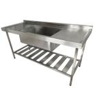 Pia Aço Inox Industrial 160x70x90 cm Cuba Grande Cubão Centralizada Nortinox