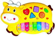 Pianinho Bebe Brinquedo Infantil Educativo Musical Baby - Vaquinha(Amarelo)