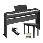 Piano Digital Yamaha P-145 - 88 Teclas GHC Toque Realista + Estante L-100 Yamaha + Banqueta + Pedal