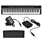 Piano Digital Yamaha P-Series P-125 aB Preto C/ Fonte e Pedal