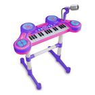 Piano Infantil Eletrônico c/ Microfone e Efeitos de DJ Lilás Unik Toys