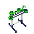 Piano Infantil Eletrônico Microfone E Efeitos Dj Verde Unik