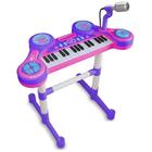 Piano Infantil Eletrônico Primeiro Grande Show Rosa e Roxo - Unik