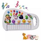 Piano Teclado Brinquedo Infantil Baby Com Luzes e Sons De Bicho Animal Fazendinha Cor Colorido