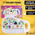 Piano Teclado Infantil Branco Musical Animal Fazendinha Sons Eletrônicos 12 Teclas Bebê