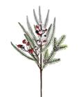 Pick natalino decorativo pinhas e berries com folhas verdes