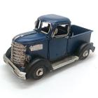 Pickup Miniatura Caminhonete em Metal - Decoração Vintage - Azul 17cm